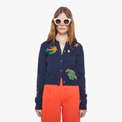 Mother The Racquet Cardigan Real Charmer Shirt In Blue
