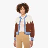 Mother Womens The Raglan Zigzag-print Knitted Cotton Cardigan Head For The Hills In Brown