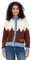 Mother Womens The Raglan Zigzag-print Knitted Cotton Cardigan Head For The Hills In Multi