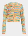 Mother The Raglan Cropped Crewneck Cardigan Sweater In Fancy Fade