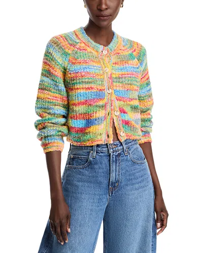 Mother The Raglan Cropped Crewneck Cardigan Sweater In Fancy Fade