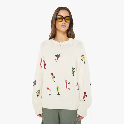 Mother The Raglan Pullover Catch Of Day Shirt In Multi,size Large In Neutral