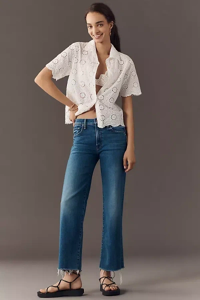 Mother The Rambler Ankle High-rise Straight-leg Jeans In Blue