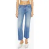 Mother The Rambler High Rise Ankle Straight Jeans In Enjoy The Ride