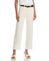 Mother The Rambler High Rise Ankle Wide Straight Jeans In Cream Puff In Cream Puff
