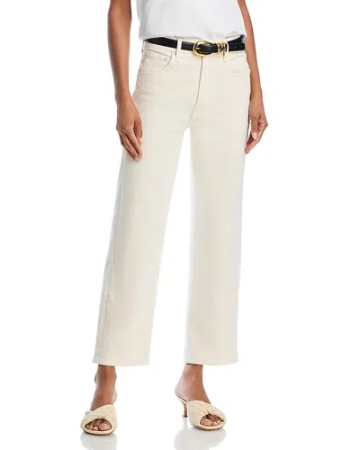 Mother The Rambler High Rise Ankle Wide Straight Jeans In Cream Puff