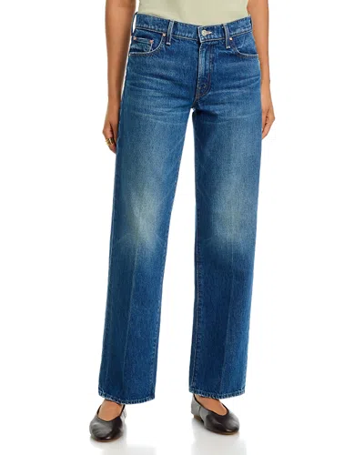 Mother The Rambler Skimp Mid Rise Straight Jeans In Call Me Wild In Blue