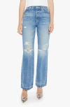 Mother The Rambler Sneak High Rise Wide Straight Jeans In Tcb