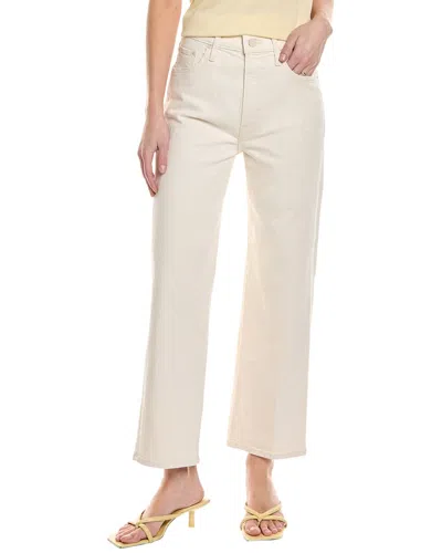 Mother The Rambler Zip Ankle Act Natural Wide Straight Leg Jean In White