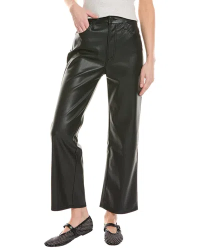 Mother The Rambler Zip Ankle Black Wide Straight Leg Jean