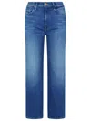 Mother Womens The Rambler Zip Flood Straight-leg Stretch-denim Blend Jeans Nip It In The Bud In Blue