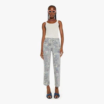 Mother The Rambler Zip Ankle Fly Peacock Fly Pants In Multi