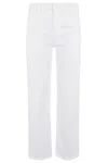 Mother The Hustler Patch Pocket Raw Hem High Waist Ankle Flare Jeans In White