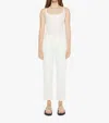 Mother Rambler Zip Ankle High Rise Straight Jeans In Cream Puffs In White