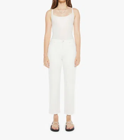 Mother The Rambler Zip Ankle Jean In Cream Puffs