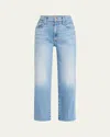 Mother The Lil Rambler Zip Flood Jeans In Out Of The Blue