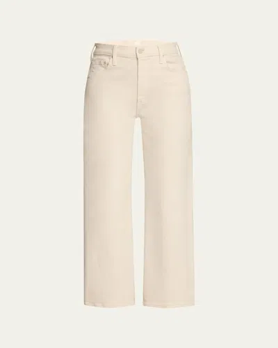 Mother The Rambler Zip Ankle Jeans In Cream Puffs
