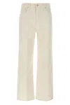 Mother Stretch Denim The Rambler Trousers In White