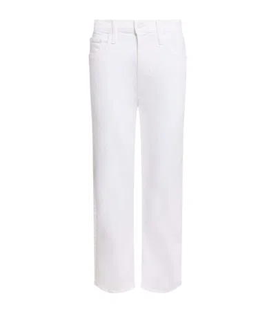 Mother The Rambler Zip Ankle Jeans In White