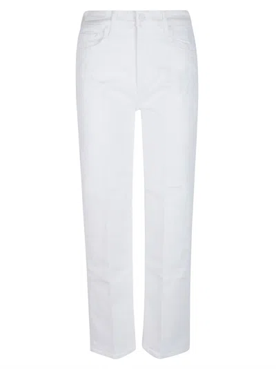 Mother The Rambler Zip Ankle Jeans In White