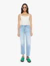 Mother The Lil Rambler Zip Flood Jeans In Out Of The Blue In Multi