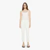 Mother Rambler Zip Ankle High Rise Straight Jeans In Cream Puffs In White