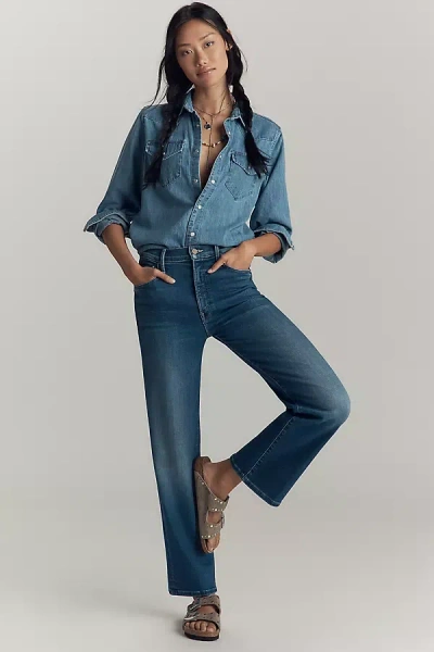 Mother The Rambler Zip Flood High-rise Wide-leg Jeans