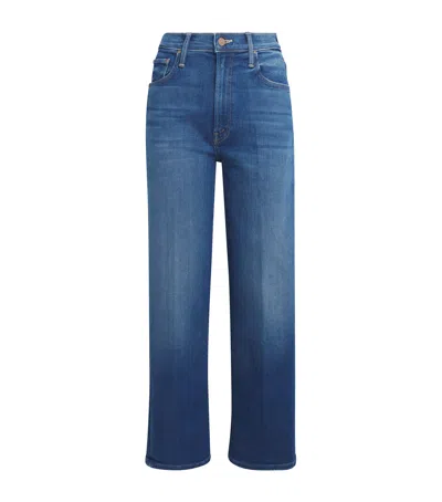 Mother The Rambler Zip Flood Mid-rise Straight-leg Jeans In Blue