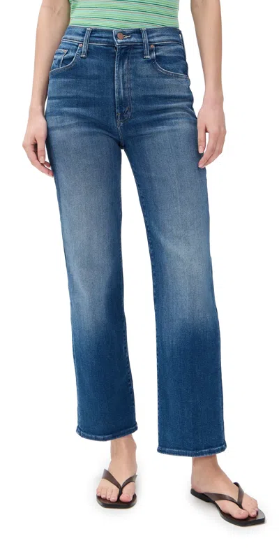 Mother The Rambler Zip Flood Jeans Nip It In The Bud In Pink