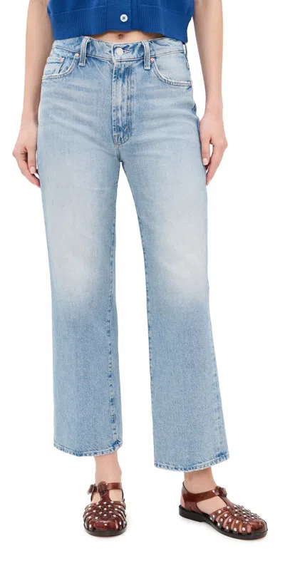 Mother The Rambler Zip Flood Jeans Reelin In The Fun In Blue