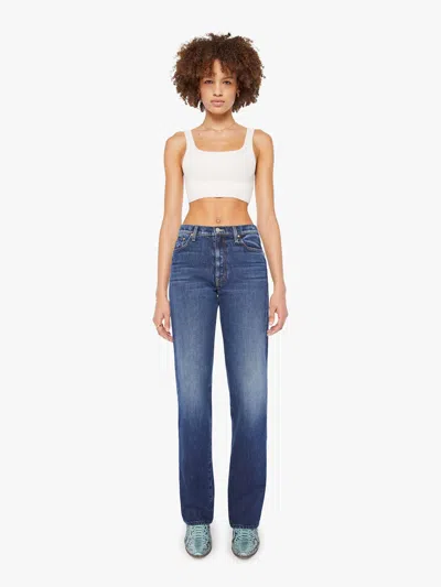 Mother The Rambler Zip Heel Unplugged Jeans In Blue