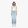 Mother The Rambler Zip Slice Hover Fray Complete 360 Jeans In Blue
