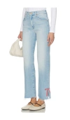 Mother The Rambler Zip Slice Hover Jeans In Blue