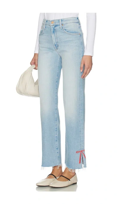Mother The Rambler Zip Slice Hover Jeans In Blue