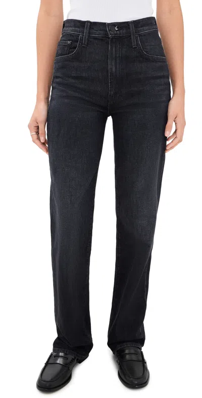 Mother The Rambler Zip Sneak Jeans Riding The Milkyway In Black