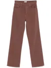 Mother The Rambler Zip Sneak Russet Pants In Rtb Berry Bordeaux