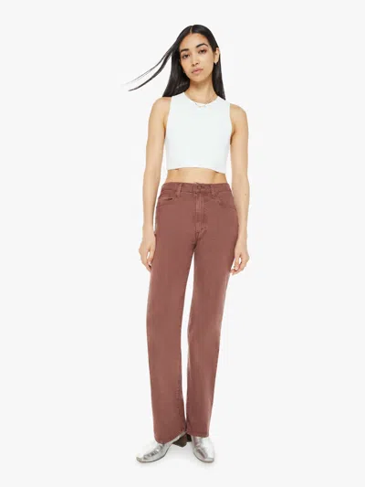 Mother The Rambler Zip Sneak Russet Pants In Rtb Berry Bordeaux