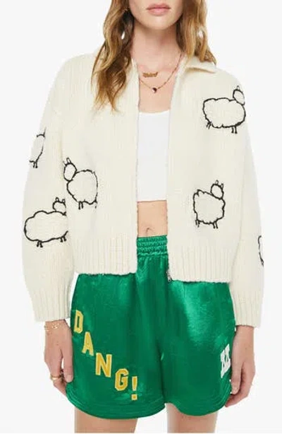 Mother The Raquette Crop Cardigan In Wool Plus The Gang