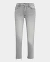 Mother The Rascal Frayed Ankle Slim Jeans In Noted