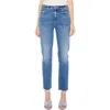 Mother The Tripper Ankle Fray Jeans In All Over The Map In Opposites Attract