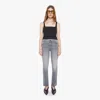 Mother The Hustler High Waist Ankle Bootcut Jeans In Gray