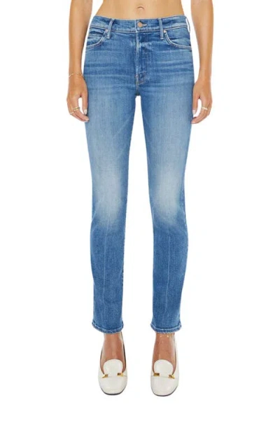 Mother The Rascal Hover High Waist Straight Leg Jeans In Blue