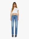 Mother The Insider Sneak High-waisted Bootcut Jeans In Loafers And Lassos In Blue