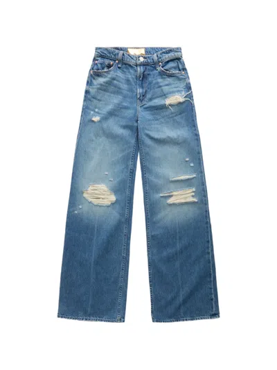 Mother The Rerun Distressed Jeans In Blue