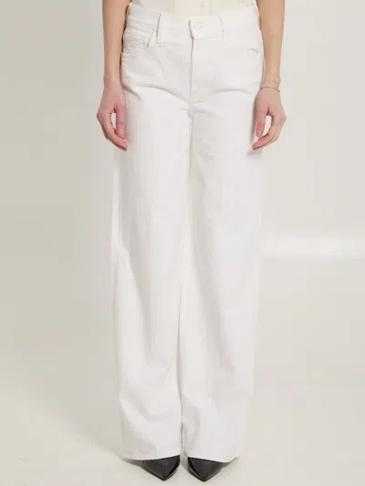 Mother The Rerun Zip Sneak Jeans In White