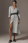 Mother The Rhapsody High-low Midi Denim Dress In Blue