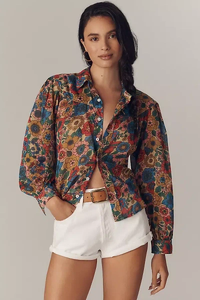 Mother The Rhapsody Exes Buttondown Blouse In Sand