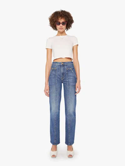 Mother The Riveter Rambler Zip Sneak Bending The Rules Jeans In Multi