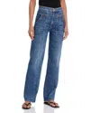 Mother The Riveting Rambler Zip Sneak Jeans In Bending The Rules In Blue