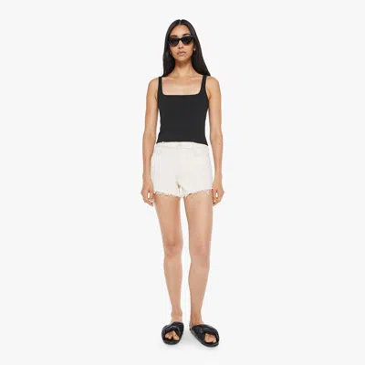 Mother The Rocky Tomcat Kick Fray Shorts Act Natural Jeans In White